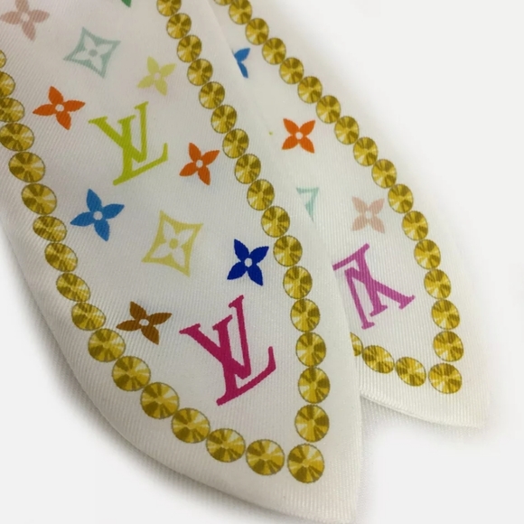 AUTH LOUIS VUITTON SILK SCARF TWILLY/SCARF RING - Picture 5 of 10